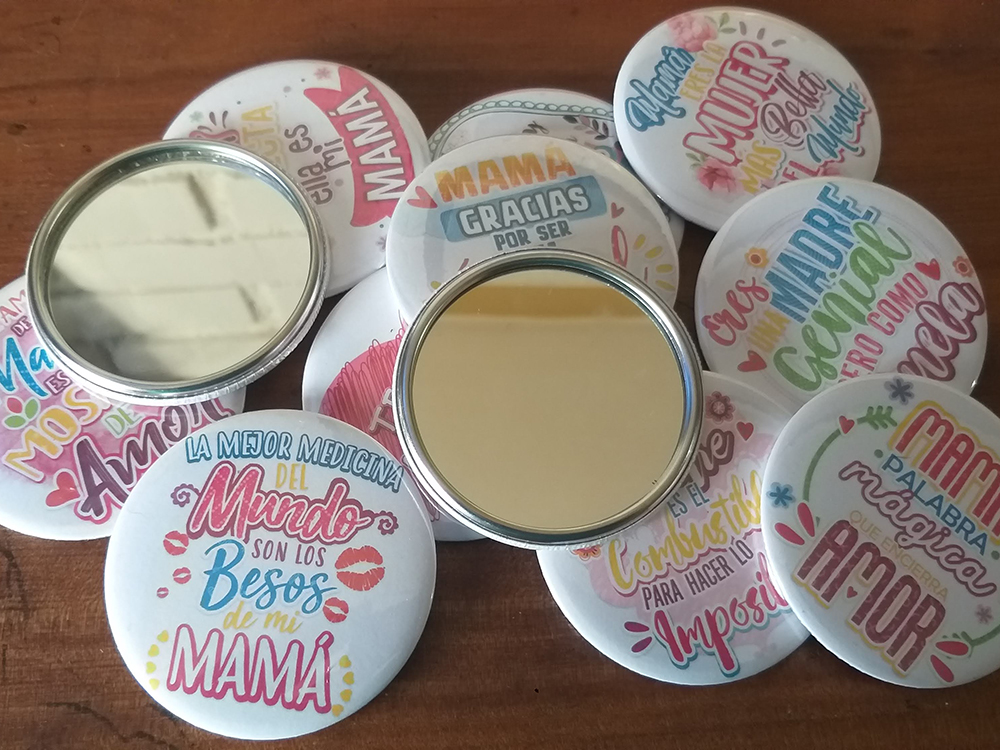Chapitas espejo de 75mm.<br/> 