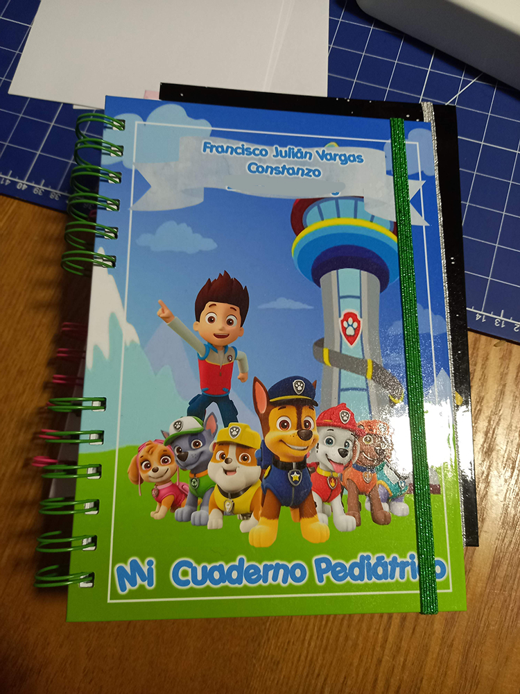Cuaderno Pediátrico para niño con diseño de PAW Patrol